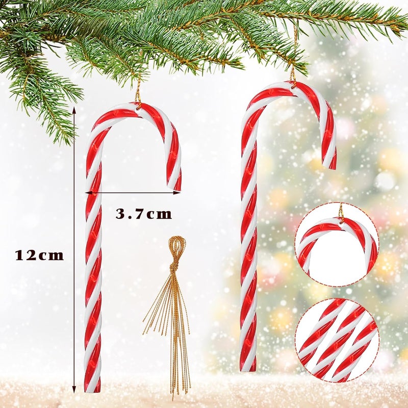 Naler Christmas Candy Cane Hanging Decorations - Pack of 12 - Image 2